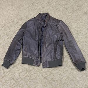 Bertini Men's 40 Dark Brown Leather Classic Bomber Jacket